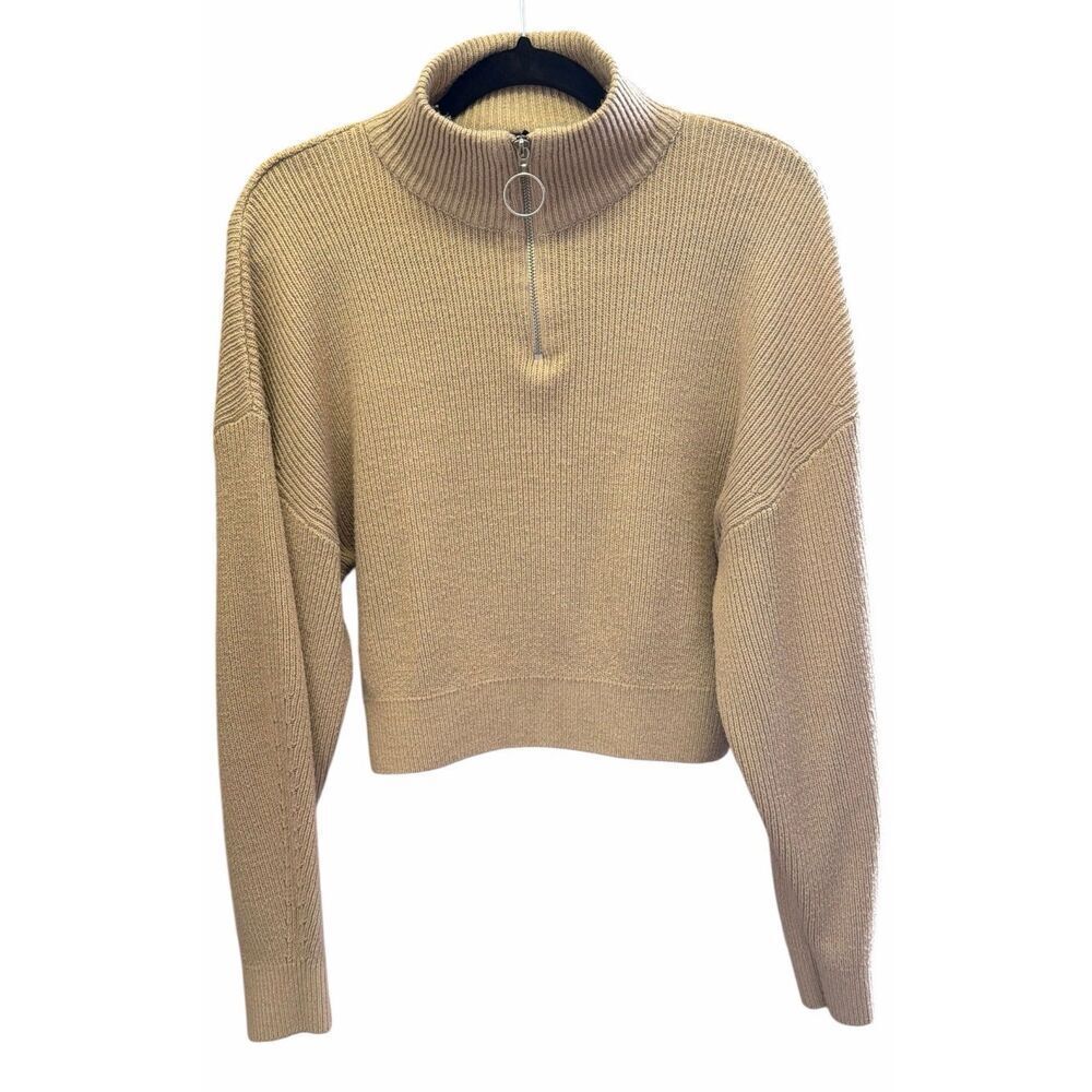 H&M Divided Tan Quarter zip Sweater